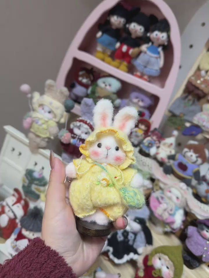 Hand-Knit White Bunny