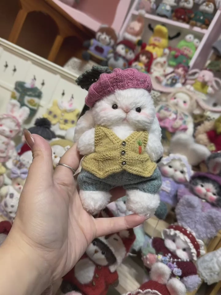 Hand-Knit White Bunny
